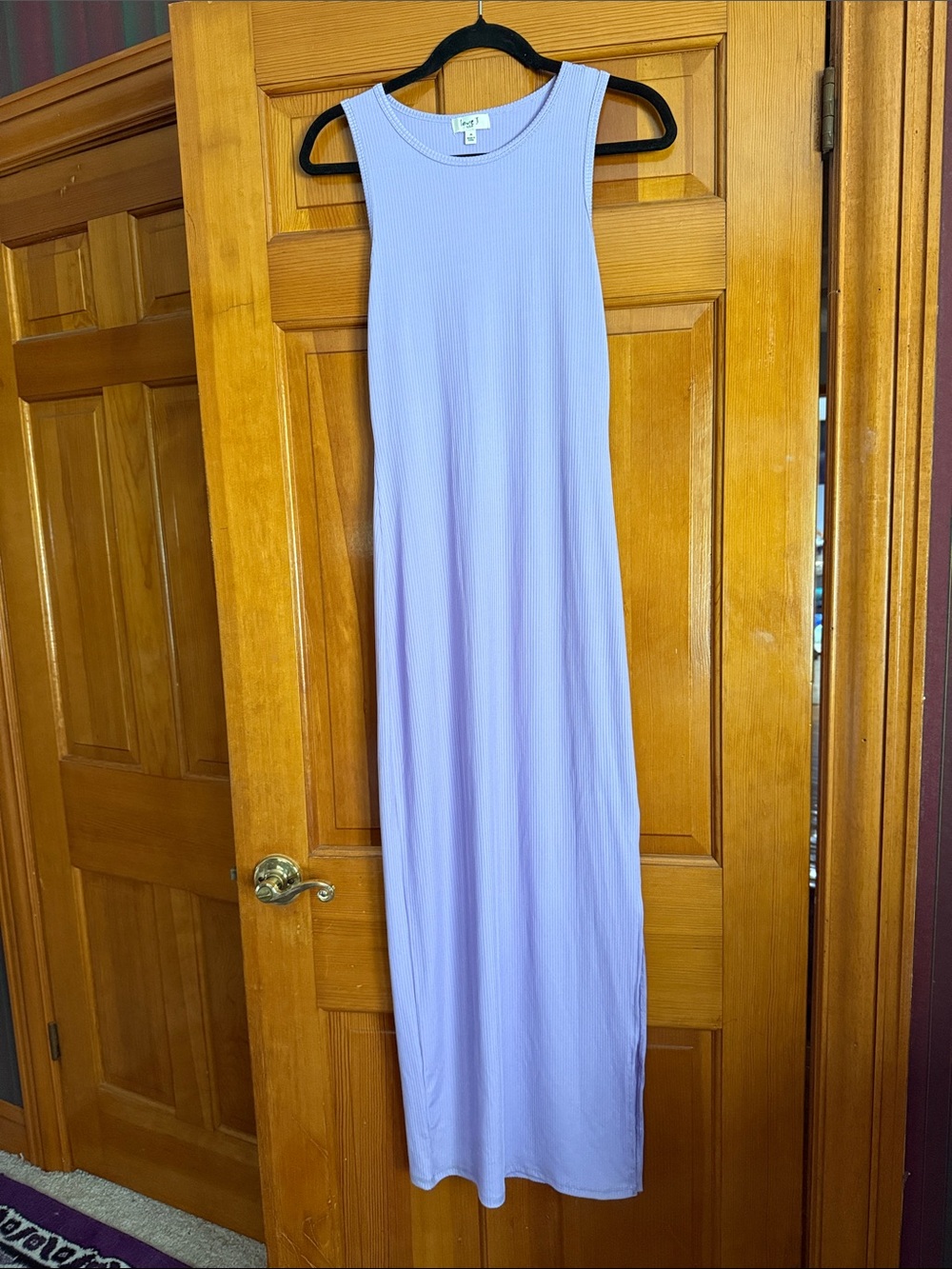 Love J Sleeveless Lavender Ribbed Maxi Dress - Picture 1 of 4